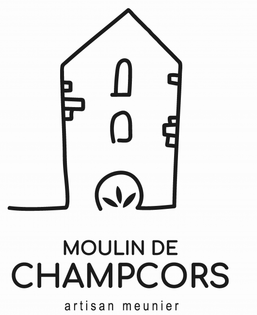 Moulin De Champcors Artisan Meunier A Bruz MDC Logo HD Noir